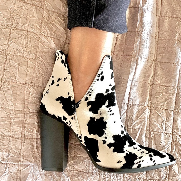2X ❤️HP! Black Cow Printed Western Boots - Picture 6 of 6